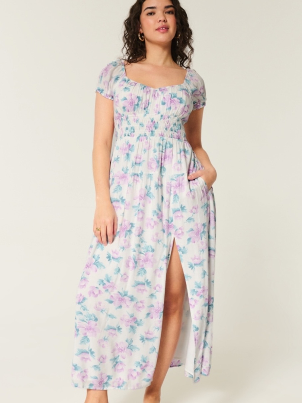 Hollister Short Sleeve Open Back Maxi Dress